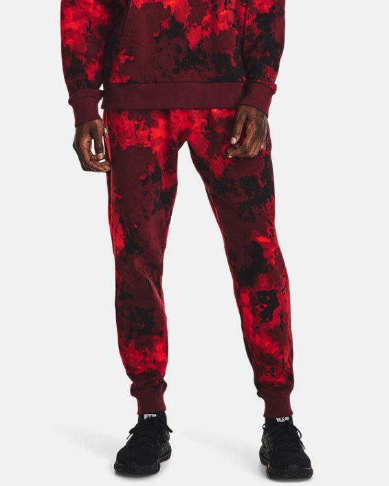 Men's UA Rival Fleece Hyper Dye Joggers, Red, pdpMainDesktop image number 0